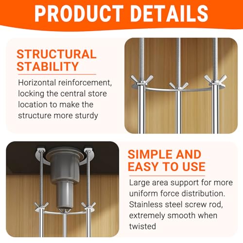 Undermount Sink Brackets,Stainless Sink Support,17.3\"-28.3\" Adjustable Under Sink Support Legs,Sink Install Repair System for Kitchen and Bathroom
