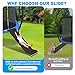 Universal Trampoline Slide Ladder for 10/12/14/15FT Trampolines, Black and Silver Design with Heavy Duty Steel Frame, Easy to Assemble，Safety & Buffer Bottom for Kids to Climb Up & Slide Down(Silver)