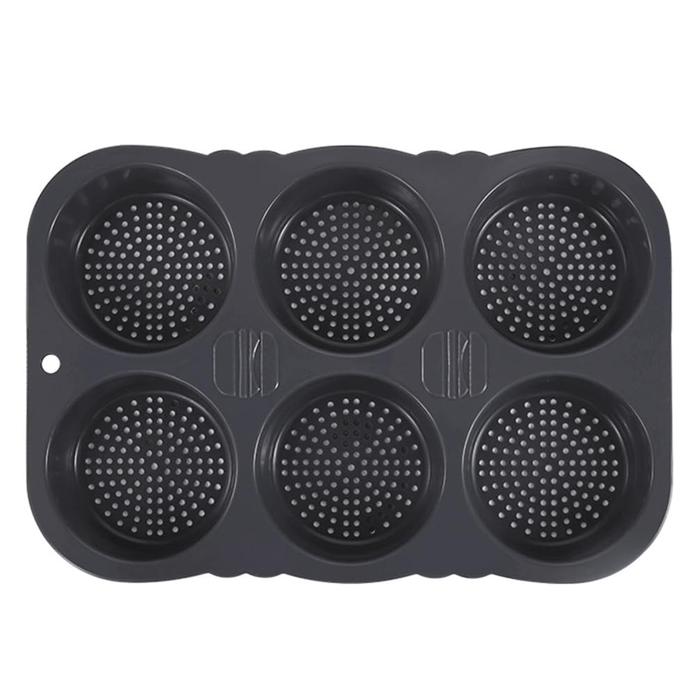 CTRLZS Reusable Bread Mould 6 Cavity Hamburger Bun Mould Foldable Silicone Heat Baking Mould
