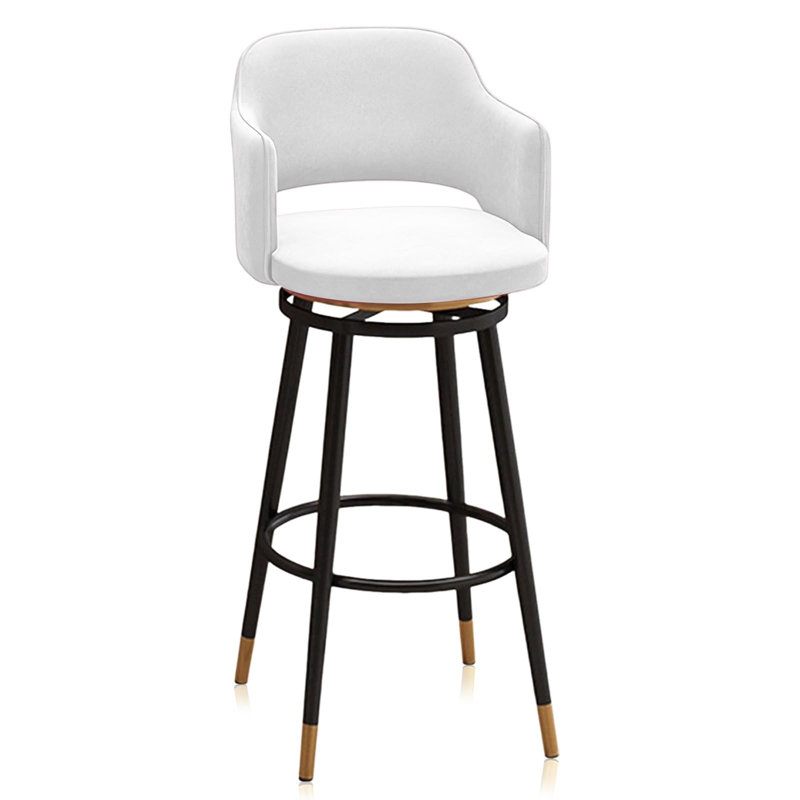 Tabouret de bar pivotant rembourré haut de gamme pour comptoir élégant x2