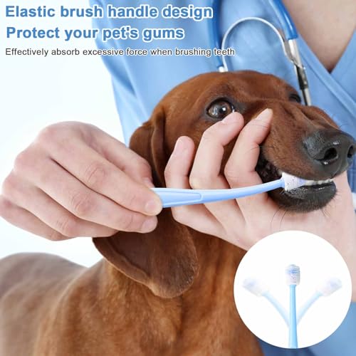 2 Pcs Small Dog Toothbrush Cat Tooth Brush 360 Degree Soft Silicone Pet Toothbrush Tiny Toothbrush Cat Dental Care Puppy Dogs Pet Tooth Cleaning Kit Deep Clean for Small Dog & Cat (Pink+Blue) 2 Pcs Small Dog Toothbrush Cat Tooth Brush 360 Degree Soft Silicone Pet Toothbrush Tiny Toothbrush Cat Dental Care Puppy Dogs Pet Tooth Cleaning Kit Deep Clean for Small Dog & Cat (Pink+Blue)