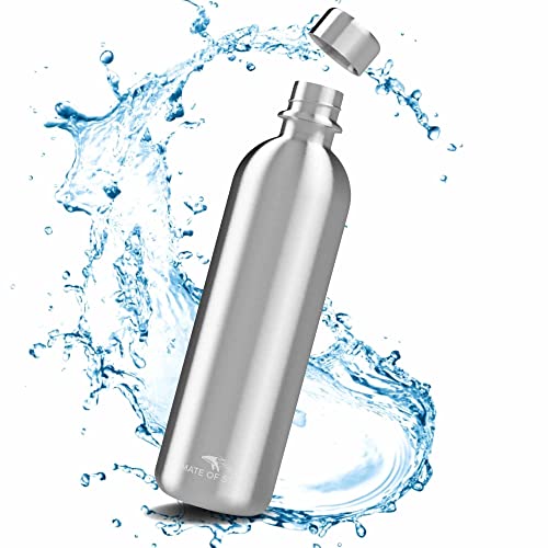 MATE OF STEEL® Bouteille de 1000 ml en acier inoxydable 100% sans plastique compatible avec Sodastream Easy & Duo - Passe au lave-vaisselle - Bouteille de 1...