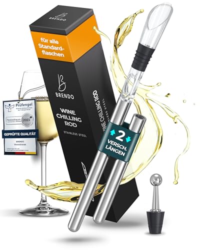 Brendo Weinkühler 4-in-1 Weinkühlstab Edelstahl I Flaschenkühler 2...