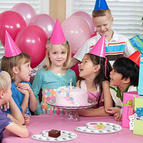 Hulameda Upgrade 4 Pack Paint Tray Palettes With Thumb Hole,Plastic Paint Pallets For Kids Or Students To Craft Diy Painting Or Have A Birthday Painting Party #TOP5