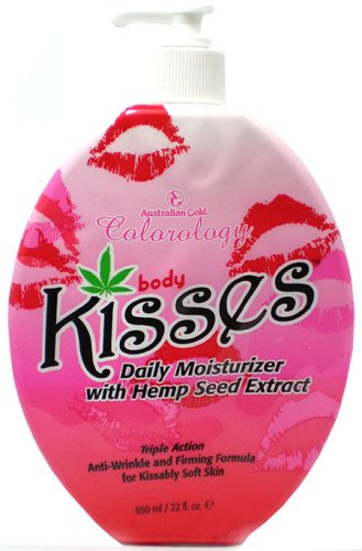 Australian Gold Body Kisses Daily Moisturizer with Hemp Seed Extract After Tanning Lotion Triple Action Anti-Aging and Firming Formula 22 oz
