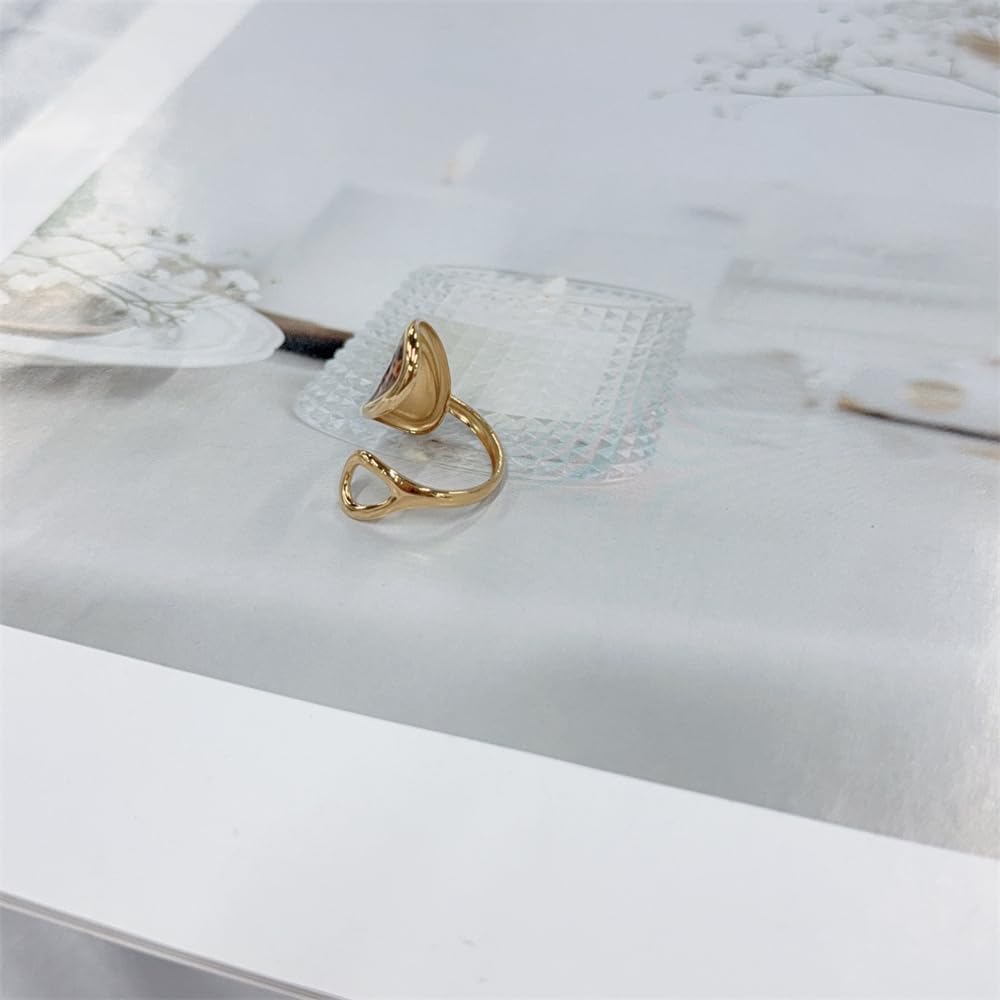 OIDIMS Vintage Leopard Print Gold-Tone Statement Ring for Women Fashion Adjustable Boho Geometric Open Band Comfort Fit Finger Rings 80s 90s Y2k Punk Jewelry Trendy Cocktail Party Prom Accessory - Image 5