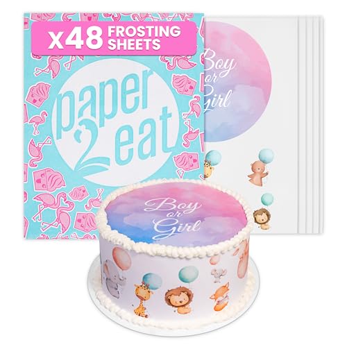 paper2eat Frosting Sheets 8.5"x11" 48ct White Edible Icing - Kosher
