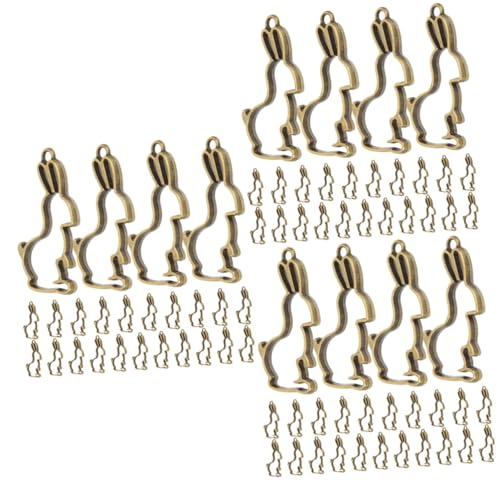 Pendants métalliques creux forme de lapin cadres alliage pour colliers boucles oreilles diy