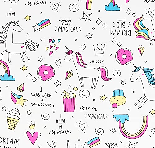 Scientific Sleep Unicorn Like Doughnut Rainbow Cake Popcorn 100% Cotton Cozy Twin Bed Sheet Set, Flat Sheet & Fitted Sheet & Pillowcase Boys Girls Bedding Set #TOP4