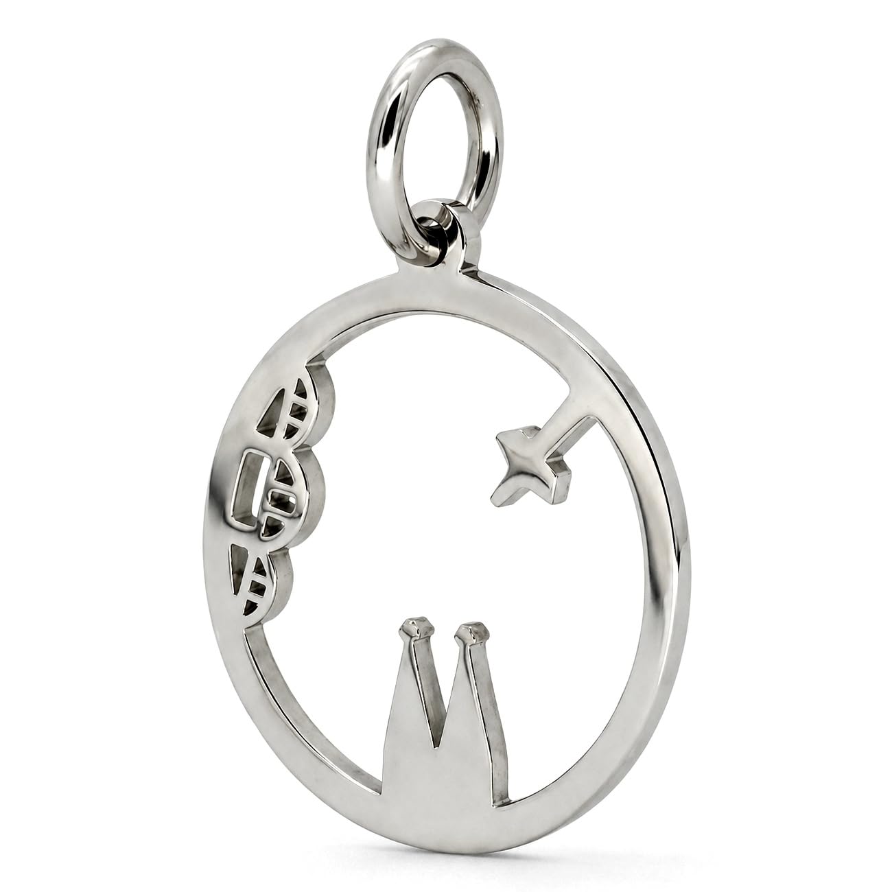 Colgante Skyline Colonia en plata de acero inoxidable antialérgico con grabado de catedral 7