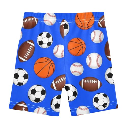 Girls Biker Shorts Toddler Cotton Under Skirt Shorts Floral Sports Balls Footballs Blue Baby Summer 4t2