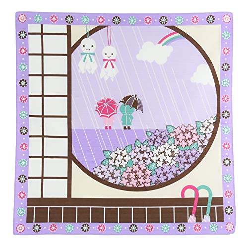 小風呂敷 四季彩布 うさぎシリーズ (六月 梅雨) F30 MT_Furoshiki_092