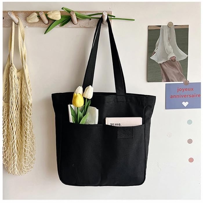 Tote Bag Canvas Bolsa Grande Capacidad A4 con Cierre miniatura 3