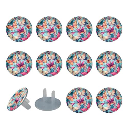 24 Pcs Baby Child Proofing Outlet Covers Beautiful Butterfly Safety Socket Caps for Electrical Power Wall Plates