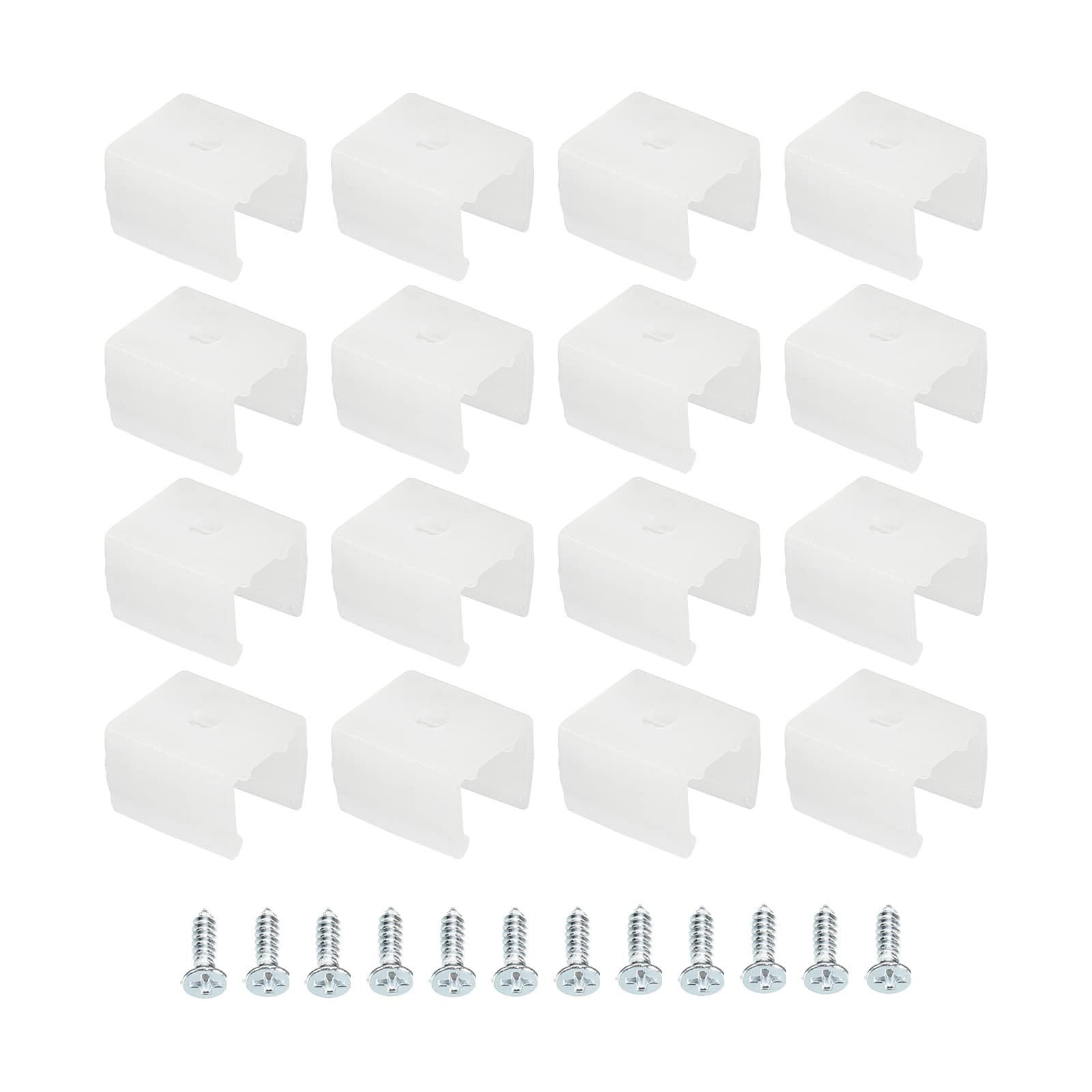 TA-VIGOR 120Pcs Waterproof LED Strip Mounting Clips, Holder Mounting Bracket Support Fixing Clamps Waterproof LED Strip with Screws Fit 8-10mm Silicone LED Strip Lighting, Translucent