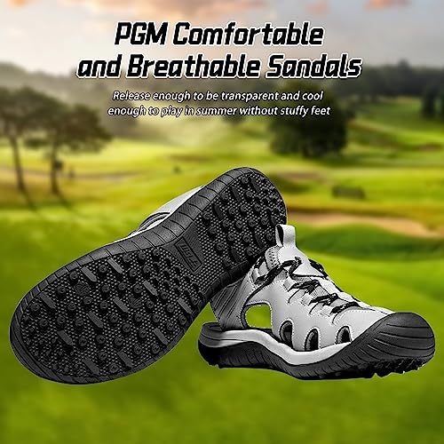 PGM Men's Golf Sandals, Lightweight Sports Sandals for Men, Casual Athletic Sandals, Breathable Men's Golf Shoes, Non-Slip Golf Hiking Shoes for Outdoor Use, gray, 10.5 UK - Image 5