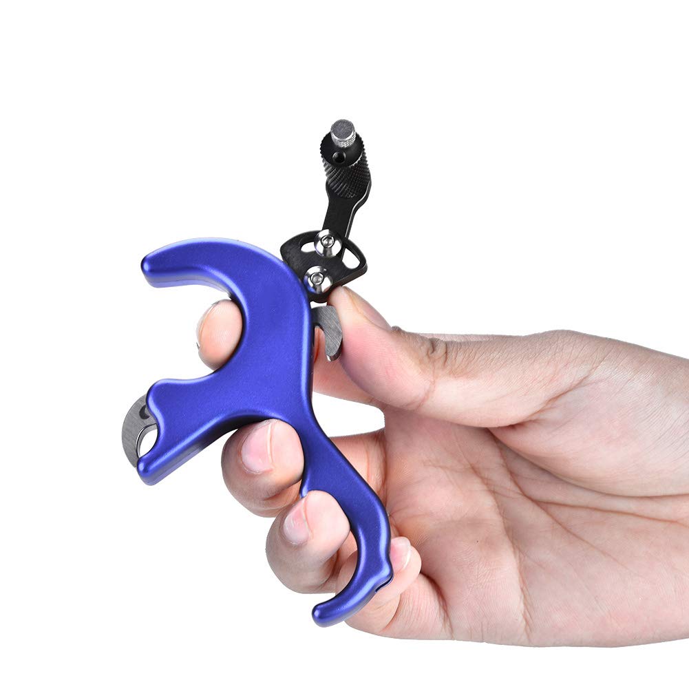 Trigger Per Tiro Con Arco Alomejor A 3 Dita - Grilletto Regolabile Per Arco Compound, Colore Blu - Foto 7