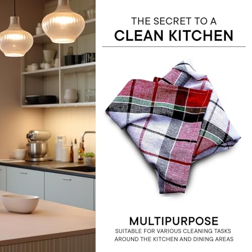 Image of Kitchen Cleaning Cloth Multipurpose Kitchen Towels Cotton Dish Napkin - Machine Washable Etc 18X18 Inch Pack of 06 Pcs (Pack of 24)