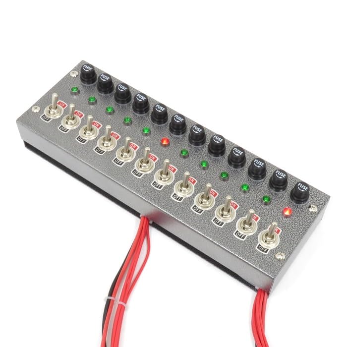 Amazon | 汎用 グレー 12V / 24V トラック 12連 スイッチ ボックス