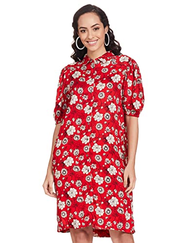 Image of Spykar Women's Cotton Classic Knee-Length Casual Dress