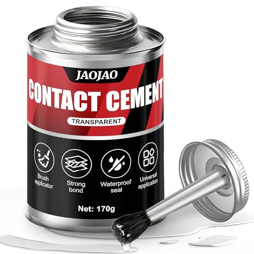 170G Contact Cement Adhesive, Contact Cement with Brush - Waterproof & Heat-Resistant, Instant Strong Bond for Wood, Metal, Leather, Laminate - Ideal for Carpentry, Shoe Repair & DIY Projects
