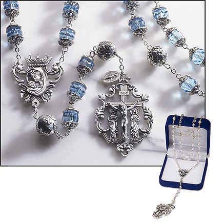 Sapphire Women's Rosary Features mm Loreto Our Father Beads