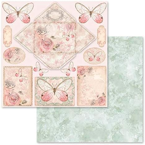 Stamperia Intl Double-Sided Paper Pad-Shabby Rose, 30.5 x 30.5 (12" x 12"), Multicoloured