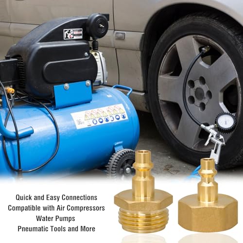Image of RV Winterizing Kit, 3 /4 GHT Blowout Adapter Set with Quick Connect | For Air Compressor /Camper Water Line /Garden Hose, Solid Brass, Precision Thread, Quick And Easy Connections,2 Male + 2 Female