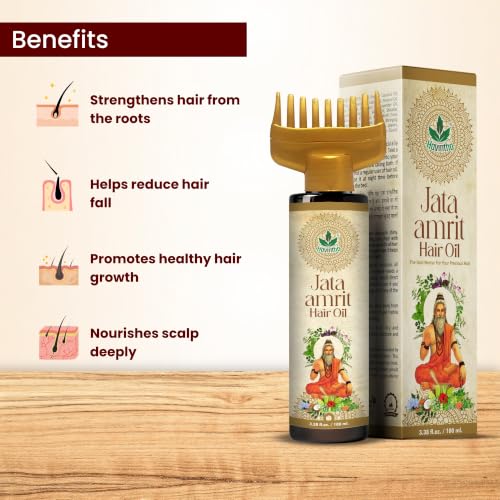 Image of Havintha Jata Amrit Herbal Hair Oil For Men & Women - 100 Ml | Helps Hair Growth, Long, Shiny & Reduces Hair Fall | With Rosemary, Tea Tree, Lavender, Castor Oil, Ratanjot, Neem Leaves, Black Seeds