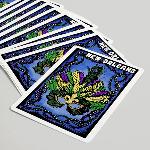Baraja de 52 cartas tamaño póker Mardi Gras Nueva Orleans miniatura 5