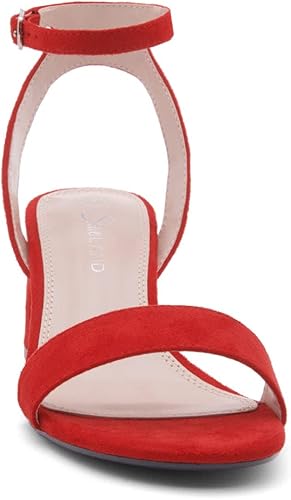 Vista 2 de Shoe Land SL-Amaya Sandalias de tacón bajo con correa para el tobillo y tacón transparente para mujer