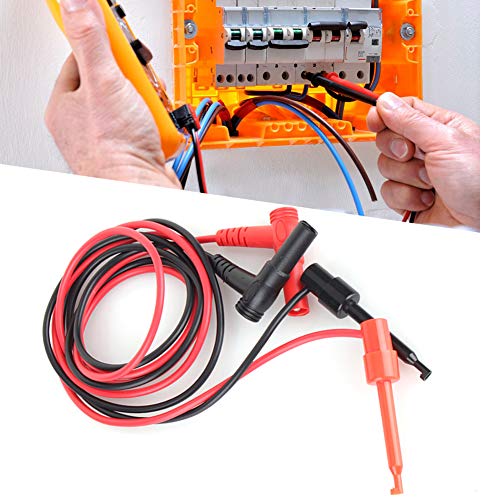 Image of 1 Pair Multimeter Test Leads with Banana Plug to Test Hook Clip Probe Cable for Multimeter Measurement 4mm Banana Plug Diameter 60mm Test Hook Size 1M Length