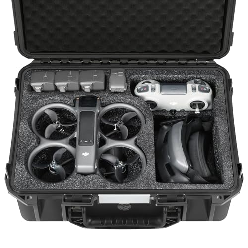 Case for DJI Avata 2 Drone Combo - Waterproof Hard Cases with Foam for Avatar 2 Fly More Combo/Goggles 3/RC Motion 3/FPV Remote Controller/Batteries, Fits for DJI Drone Accessories (Only Case)