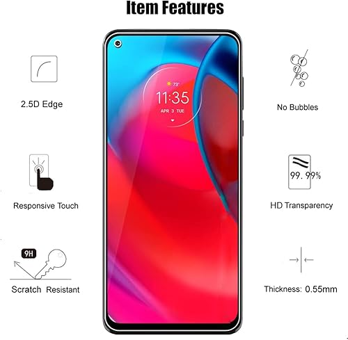 Miniatura 4 de (3+3 para Motorola Moto G Stylus 5G (no apto para 4G), paquete de 3 protectores de pantalla de vidrio templado con protector de lente de cámara,