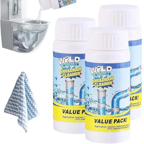 Vollstern Abflussreiniger Schaum Extra Stark, Rohrreiniger Extrem Stark, Wild Sink Und Drain Cleaner, Hochwirksamer Rohrreiniger Mit Aktivschaum, Für Küche, Bad, Toilette & Balkon Alle Rohre (3Pcs)