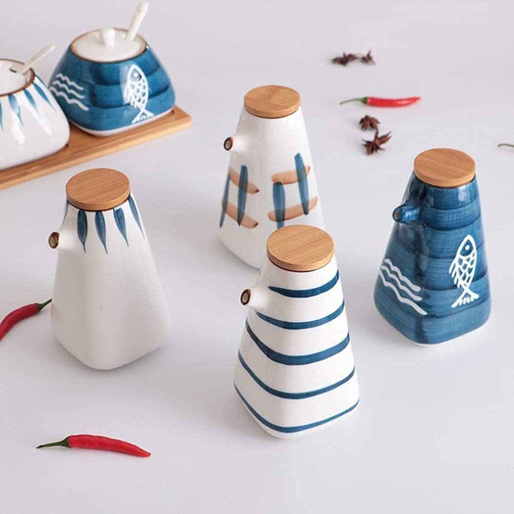 Dozownik do oliwy z oliwek, butelka ceramiczna, zabytkowa butelka na oliwę, ceramiczny pojemnik na ocet, dozownik do płynnych przypraw do gotowania w kuchni, puszka