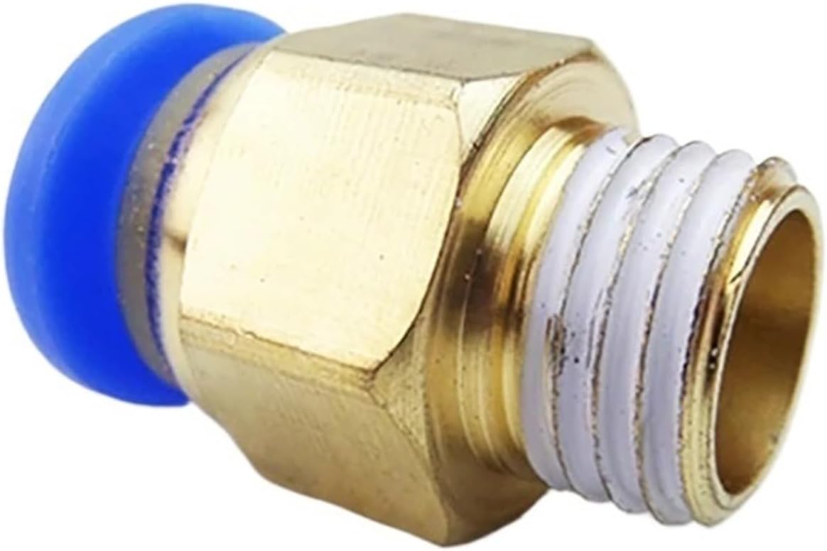 100PCS PC Series Pneumatic Straight Through Quick Release Fitting, 4-12mm Tube, M5 to 1/2" Thread(PC4-01)