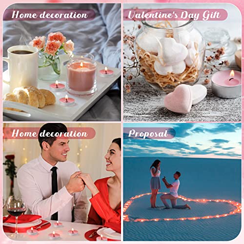 200 Pcs Pink Tea Lights Candles Pink Smokeless Tealight Candles 2 Hours Mini Tealight Candles Dripless Pink Candles Bulk For Dinner Party Home Decoration Wedding Centerpiece Birthday Valentine's Day #TOP3