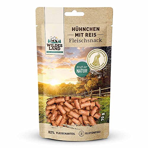 Wildes Land - Hühnchen mit Reis - 7 x 70 g - Hundesnack - Hundefutter - Getreidefrei