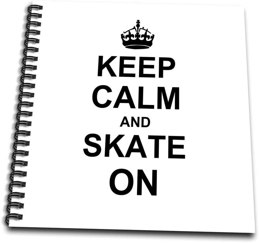 3dRose db_157771_2 Keep Calm and Skate on Carry on Skating Funny Skateboarding Ice Skater Or Roller Skating Gifts Memory Book, 12 by 12-Inch
