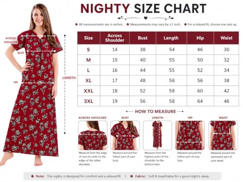Image of AV2 Women Printed Cotton Nightwear Nighty|Womens Night Wear Maxi 7209