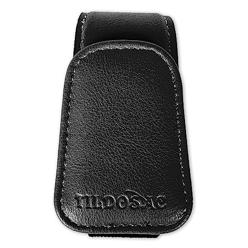 Image of TILDOSAC Sunglasses Holder for Car Visor, Leather Magnetic Sunglass Holder for Car with Clip, Black