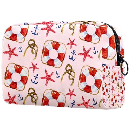 Rope & Lifebuoy Cosmetic Bag for Women, Travel Toiletries Bags Large Makeup Handy Pouch Organiser Bag with Zipper