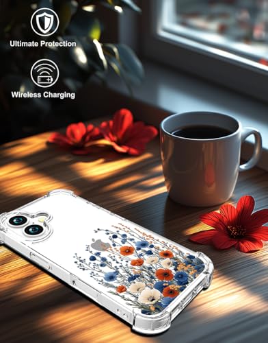 Funda iPhone 17 fleurs bleues : idée cadeau idéale et coque mignonne - 4