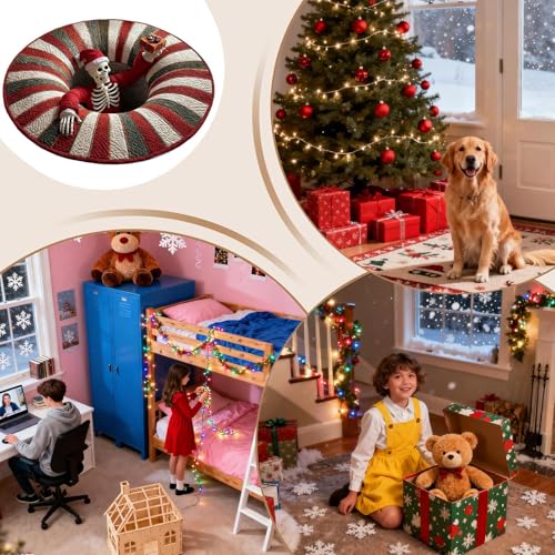 Tapis d'entrée matelassé avec motif squelette absorbant et doux