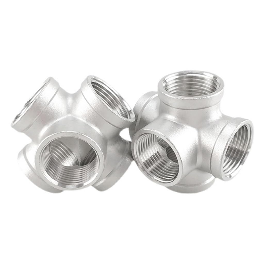 Conexión De Tubería De Rosca BSP Hembra Conector De Cruz Igual De 5 Vías, For Jardín Doméstico Acero Inoxidable 304 Accesorios De Tubería De 5 Vías (Size : 1")