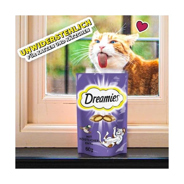 Dreamies Klassiker Katzensnacks mit Ente – Traumhaft knusprige Taschen mit zarter Füllung – 6 x 60g – Bild 11