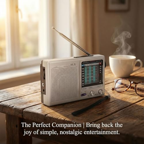 Radio portátil VBESTLIFE AM FM SW multibanda plata miniatura 3