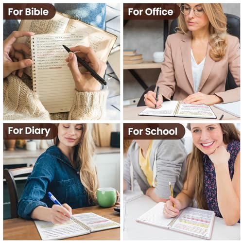 Image of Taja Lined Spiral Journal Notebook for Women & Men, 140 Pages, College Ruled Hardcover Notebook for Work & Note Taking, Journals for Writing, A5(5.7 inch x 7.9 inch) - Pink