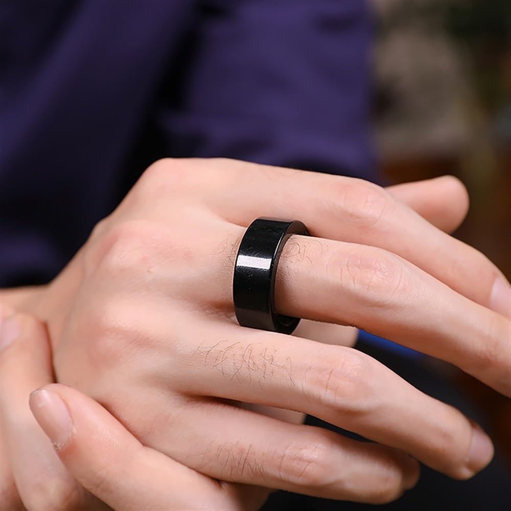 Anelli in Giada Nera Naturale, Anello in Giada Cinese, Anello da Dito in Giada, giadeite certificata, Regalo di Gioielli Portafortuna (10)